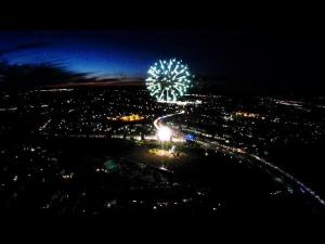 View of Ashburn fireworks from the sky